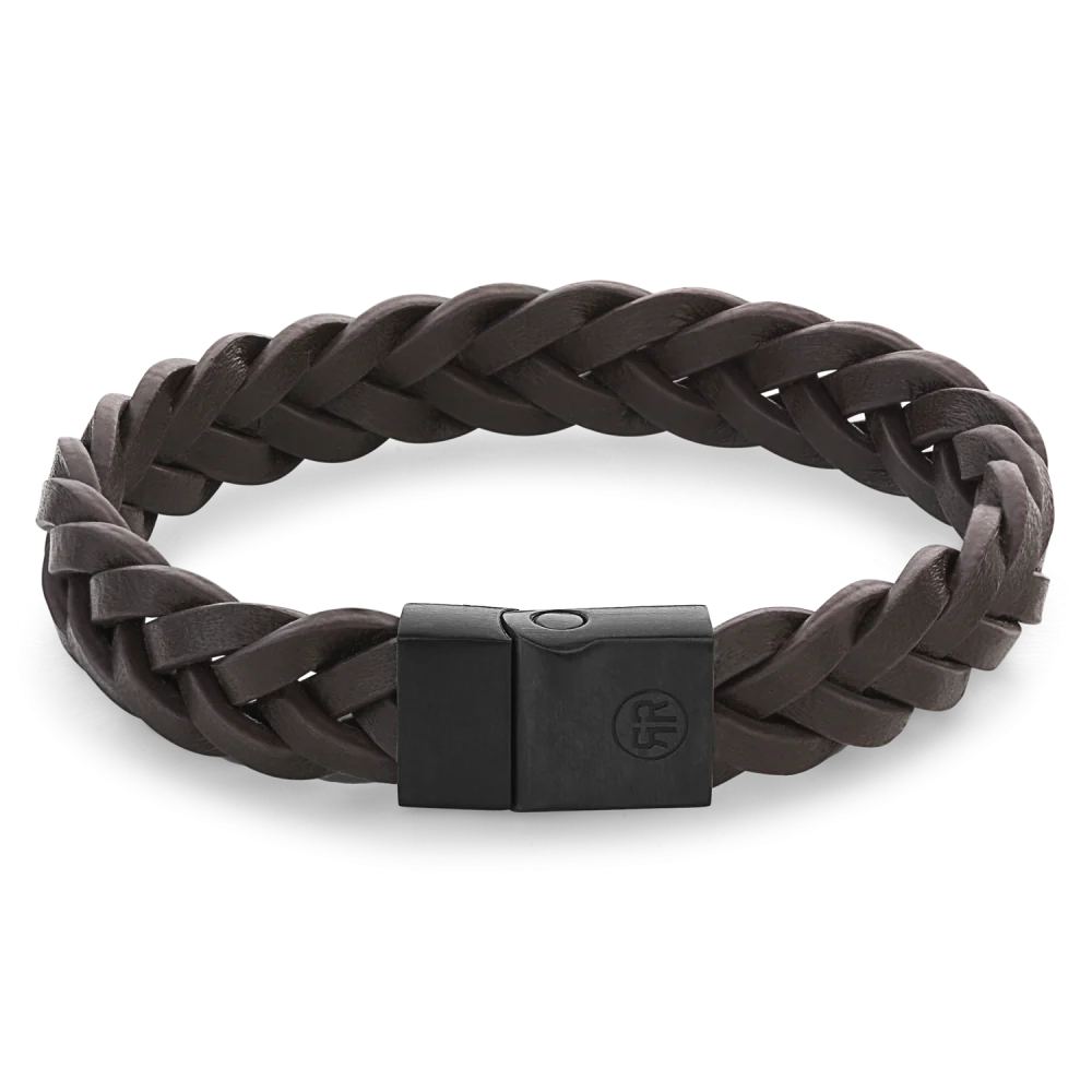 Rebel and Rose Full Metal Braided Brown Black Bracelet