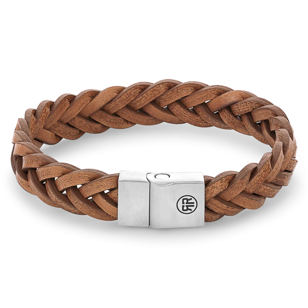 Rebel and Rose Full Metal Braided Cognac Matt Bracelet
