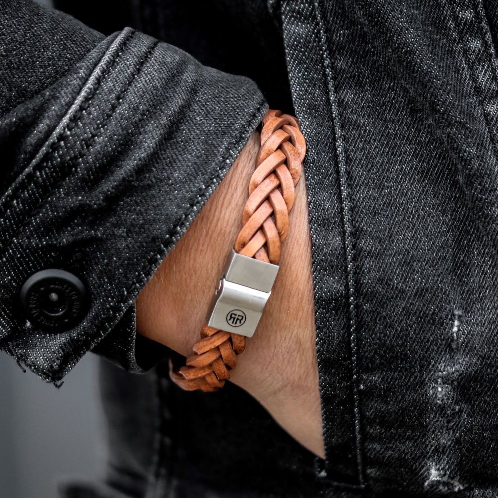Rebel and Rose Full Metal Braided Cognac Matt Bracelet - Image 3