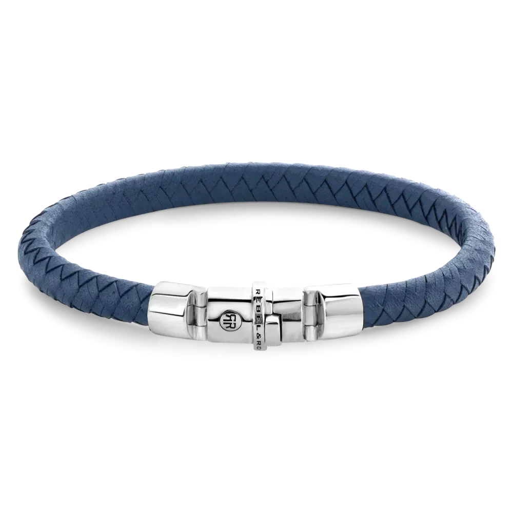 Rebel and Rose Half Round Braided Blue Bracelet