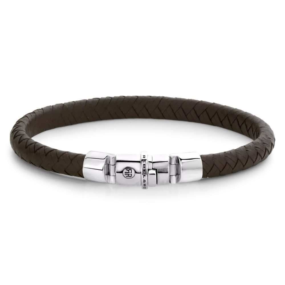 Rebel and Rose Half Round Braided Brown Bracelet