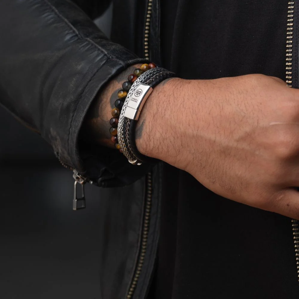 Rebel and Rose Silver Wired Black Bracelet - Image 3