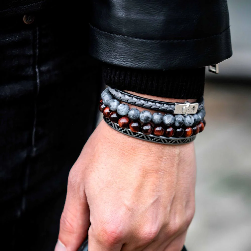 Rebel and Rose Single Stranded Black Grey Bracelet - Image 4