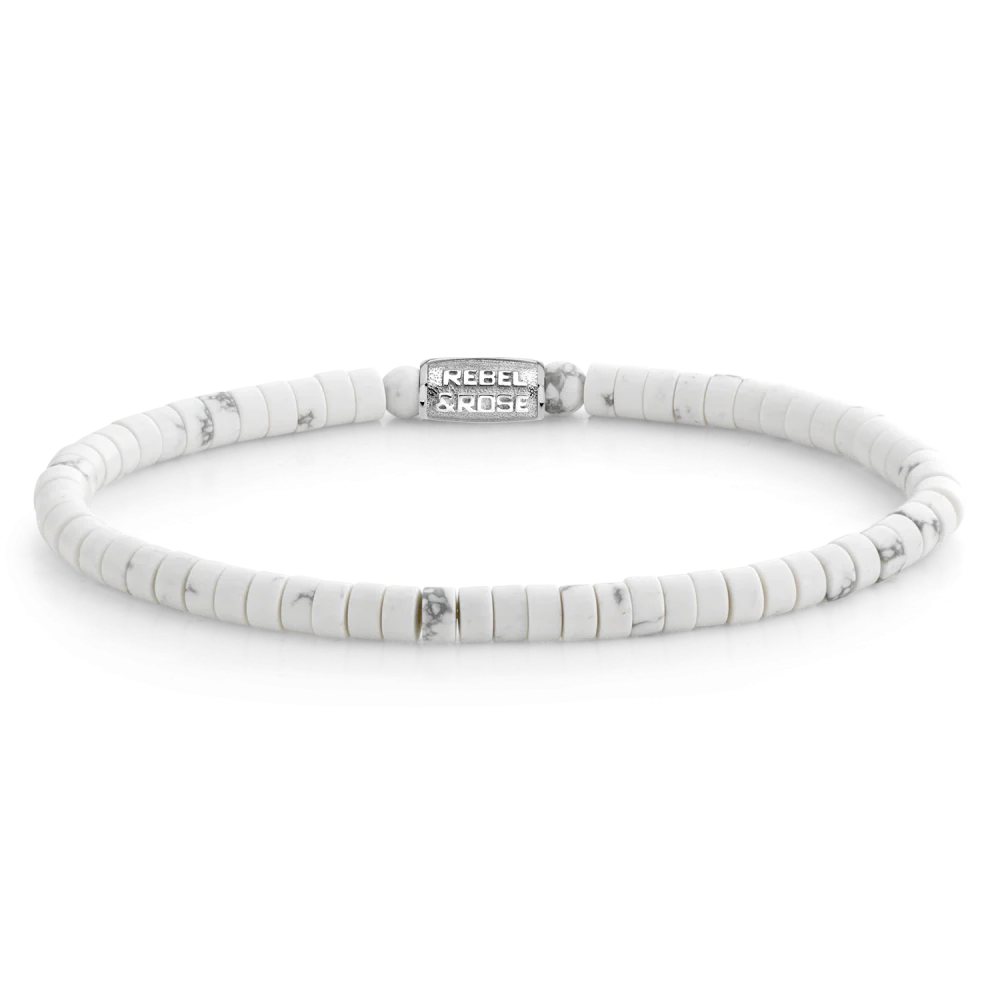 Rebel and Rose Slices - Virgin White 4mm Bracelet