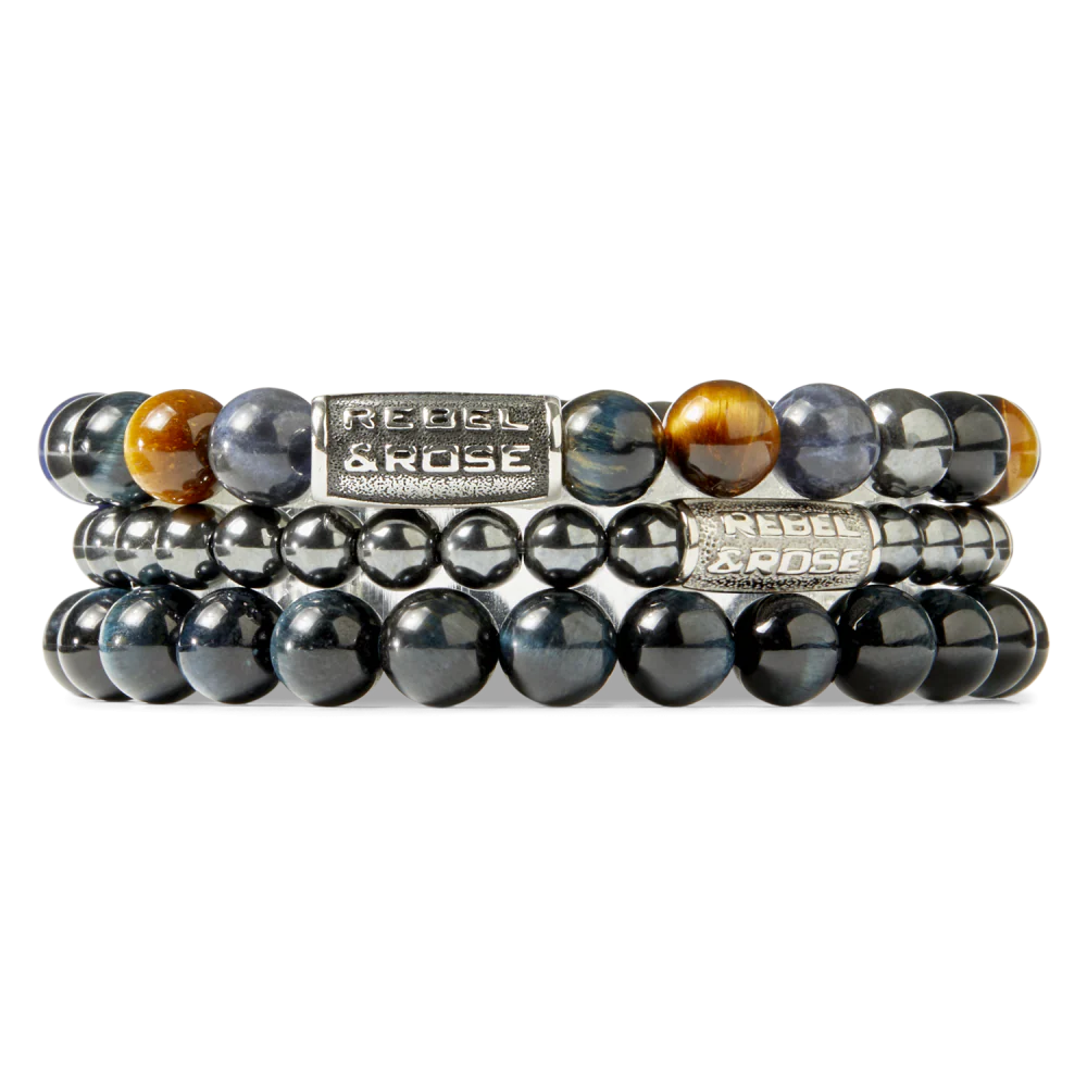 Rebel and Rose Tiger Blues 8mm Bracelet - Image 3