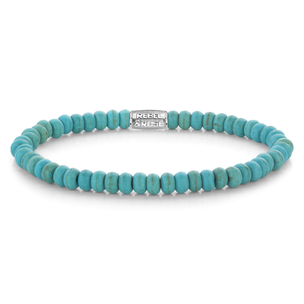 Rebel and Rose Turquoise Round Slices 4mm Bracelet
