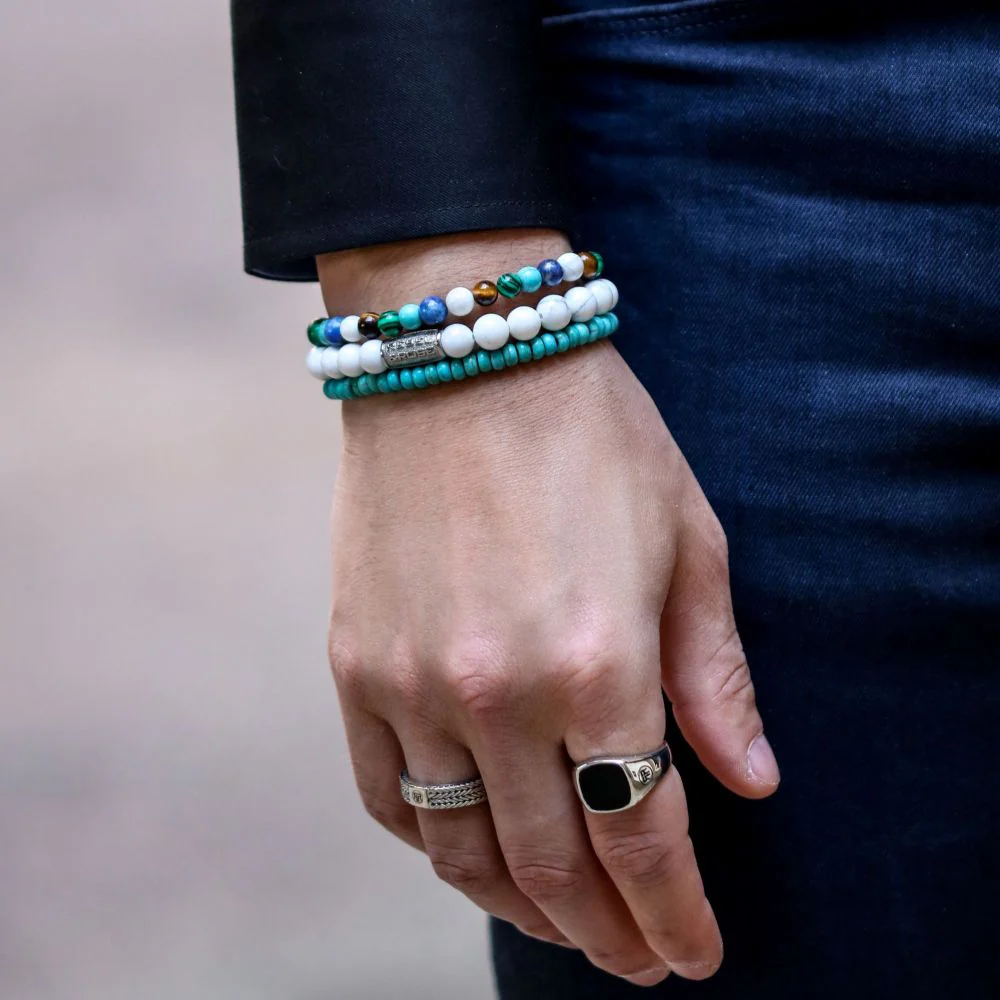 Rebel and Rose Turquoise Round Slices 4mm Bracelet - Image 2