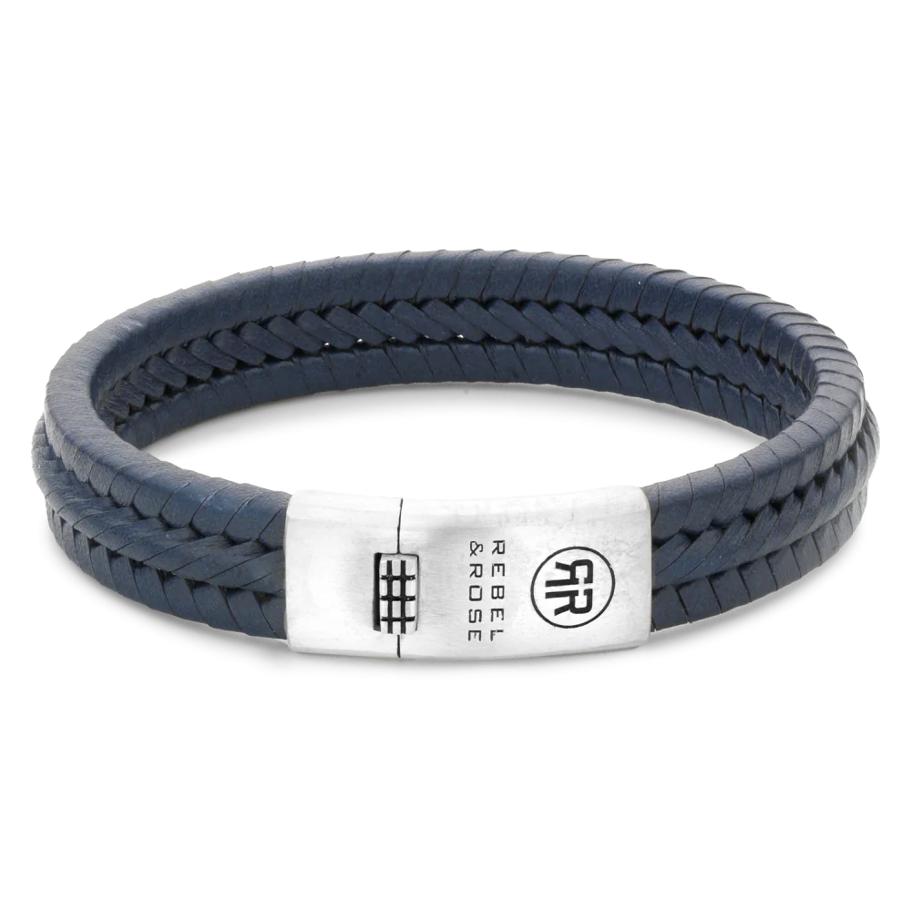 Rebel and Rose Twisted 925 Navy Bracelet