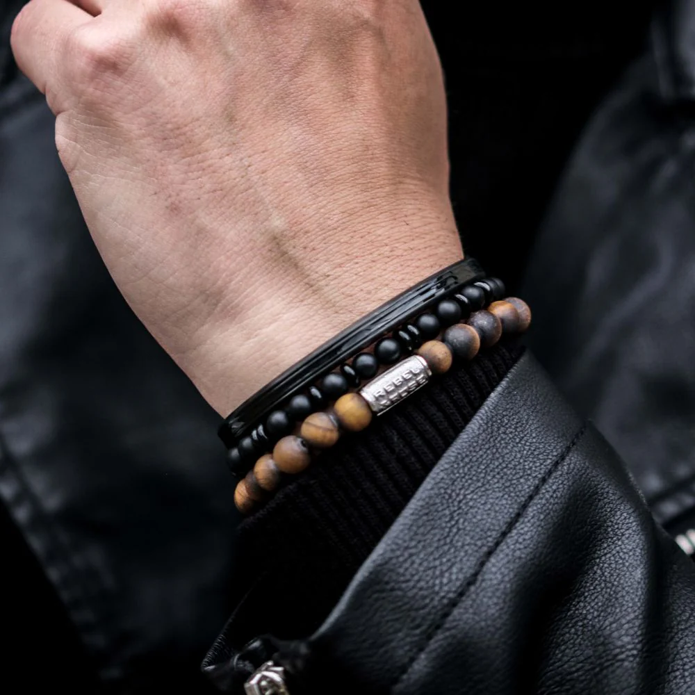 Rebel and Rose Variations Black - 6mm Bracelet - Image 3