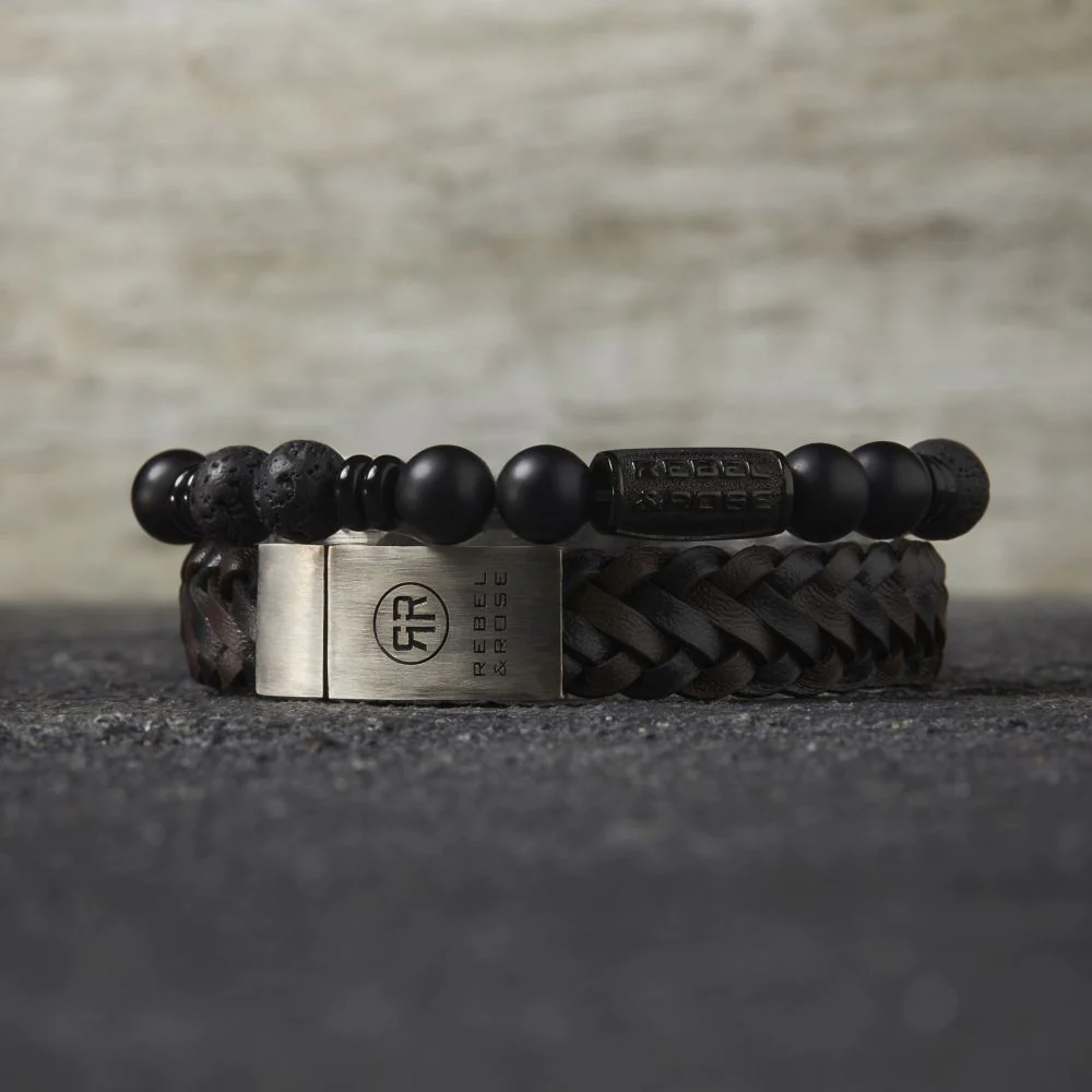 Rebel and Rose Variations Black 8mm Bracelet - Image 2