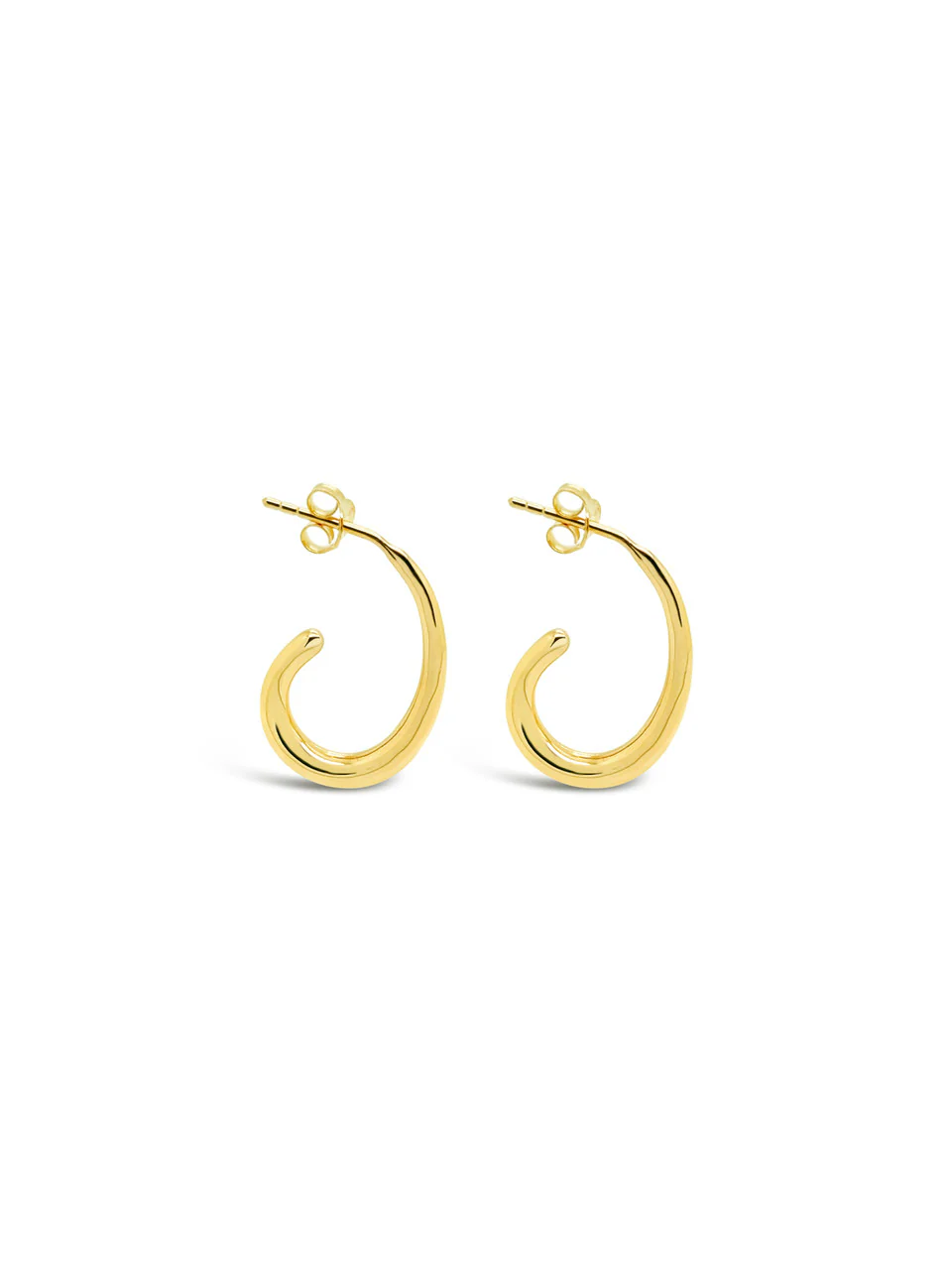 Recurved Hoops Gold Earrings - TP4507G