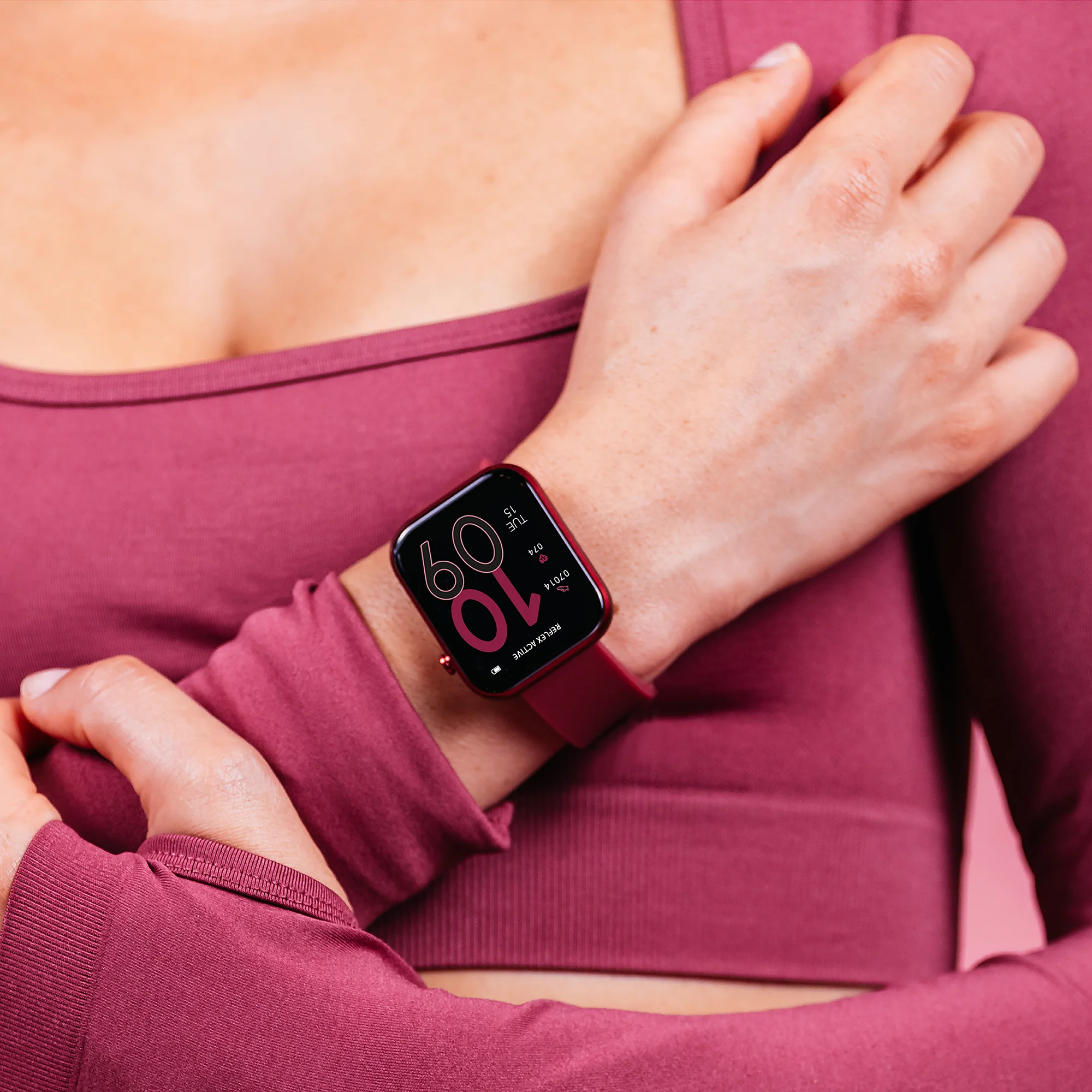 Reflex Active Series 12 Berry Silicone Smartwatch - Image 7