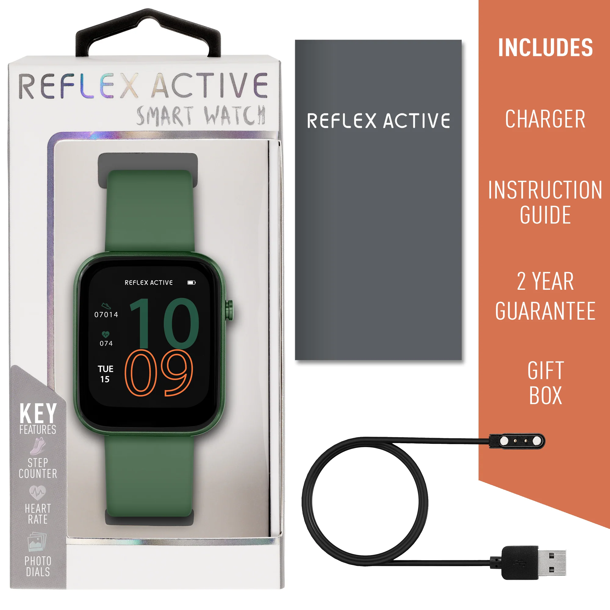 Reflex Active Series 12 Dark Green Silicone Smartwatch - Image 5