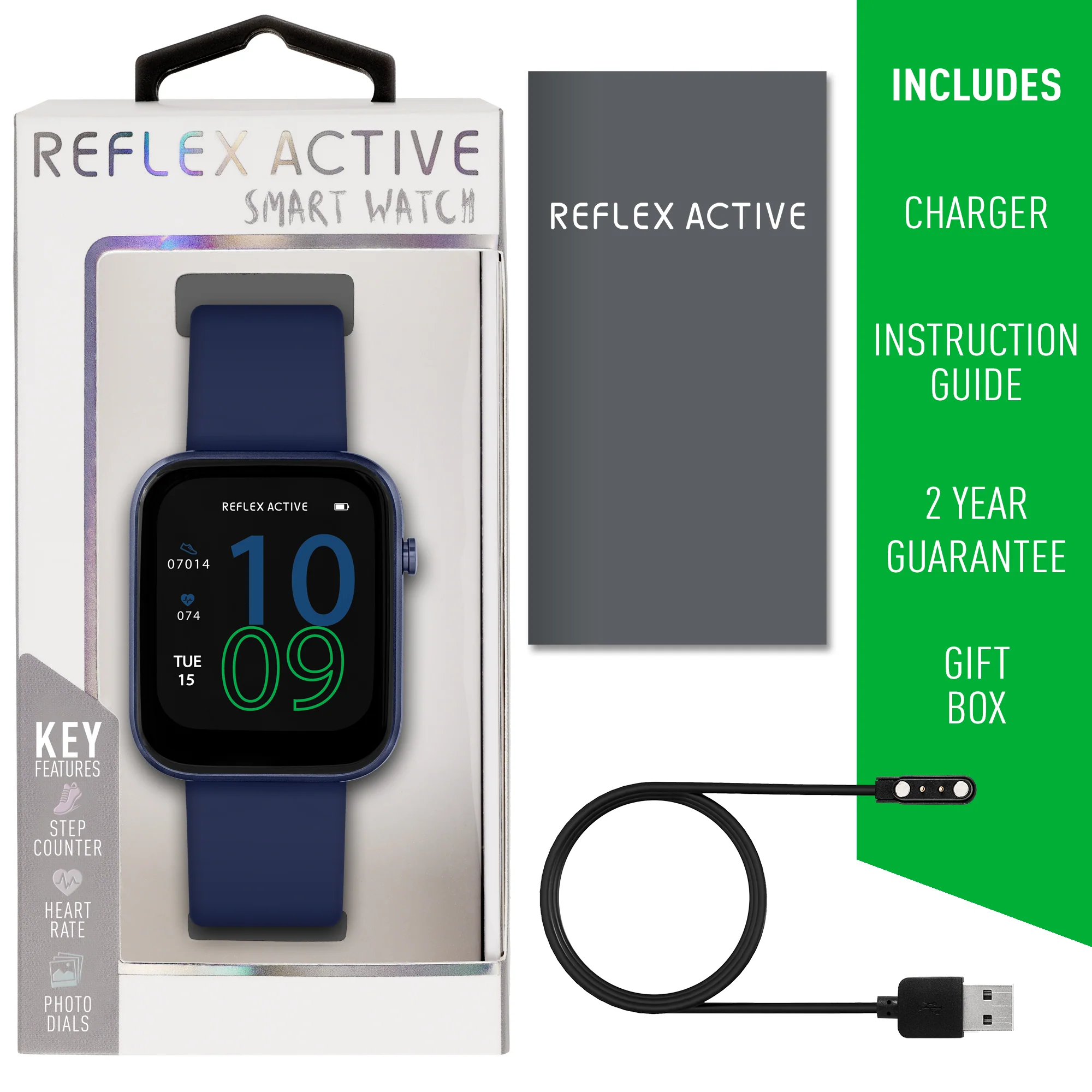 Reflex Active Series 12 Navy Silicone Smartwatch - Image 4