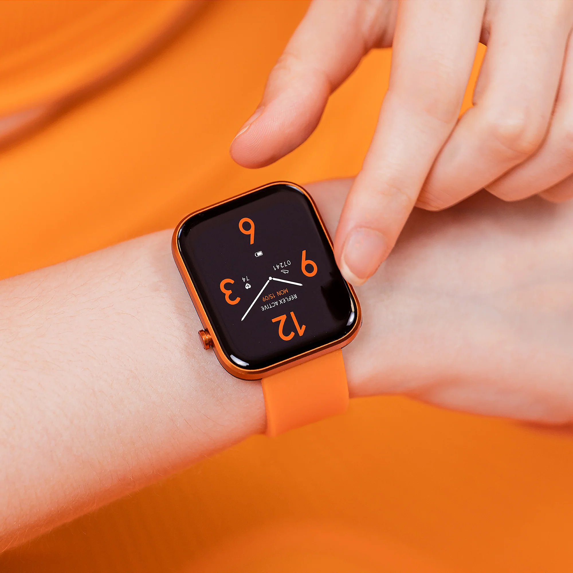 Reflex Active Series 12 Orange Silicone Smartwatch - Image 3