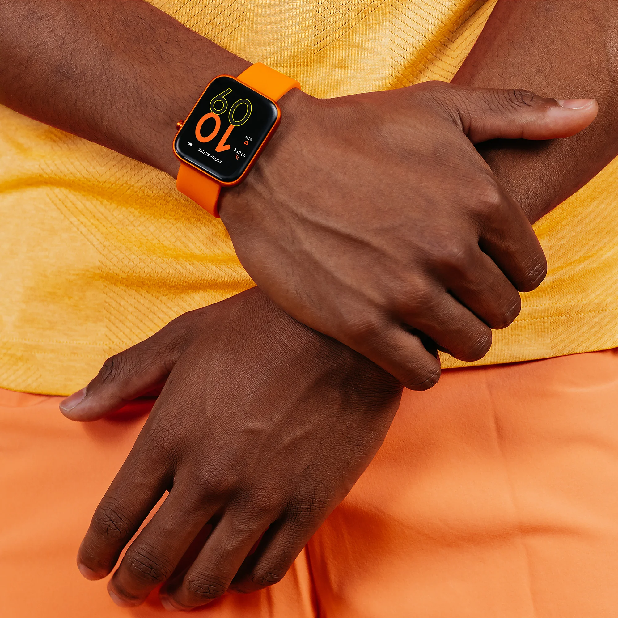 Reflex Active Series 12 Orange Silicone Smartwatch - Image 6