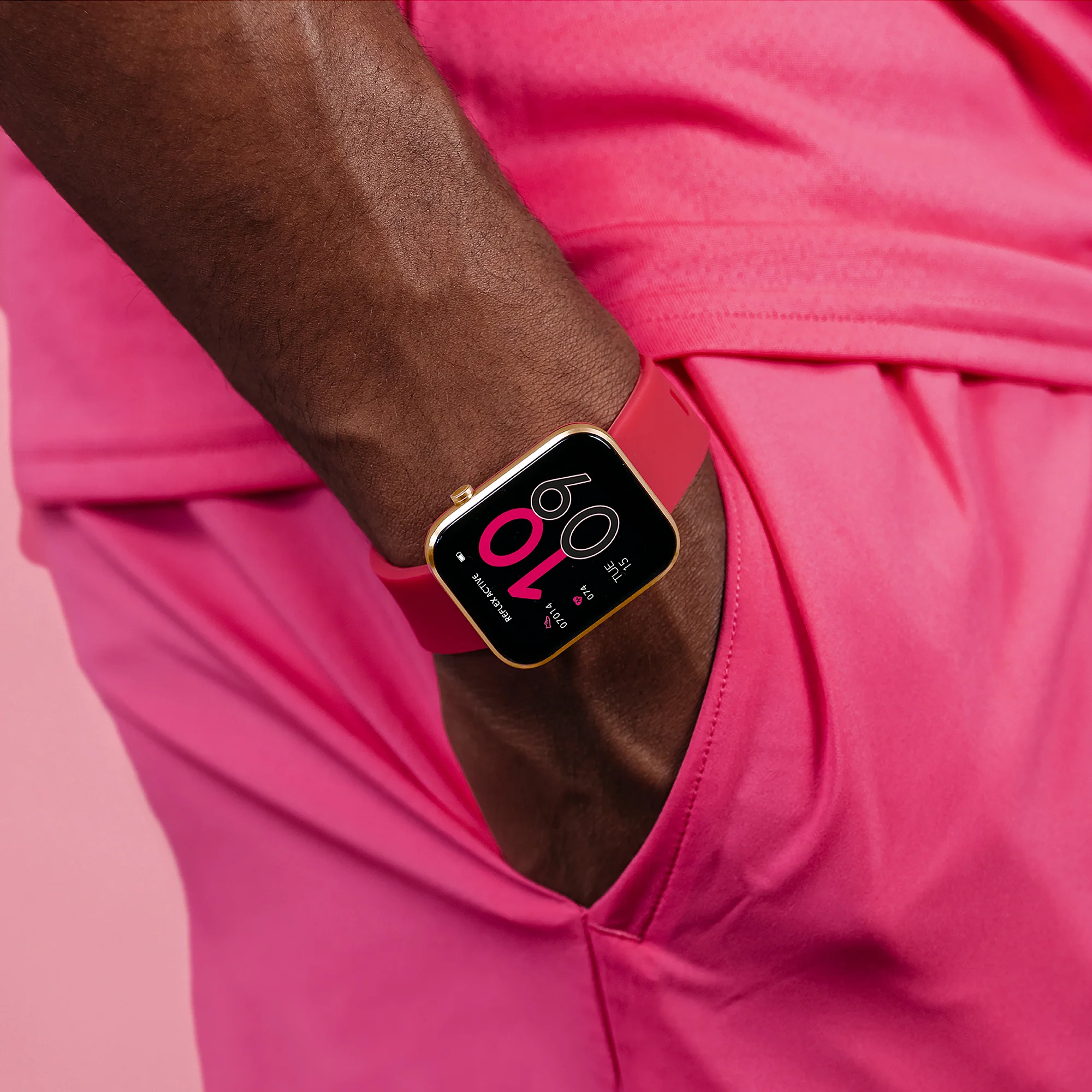 Reflex Active Series 12 Rose Gold/ Pink Silicone Smartwatch - Image 3