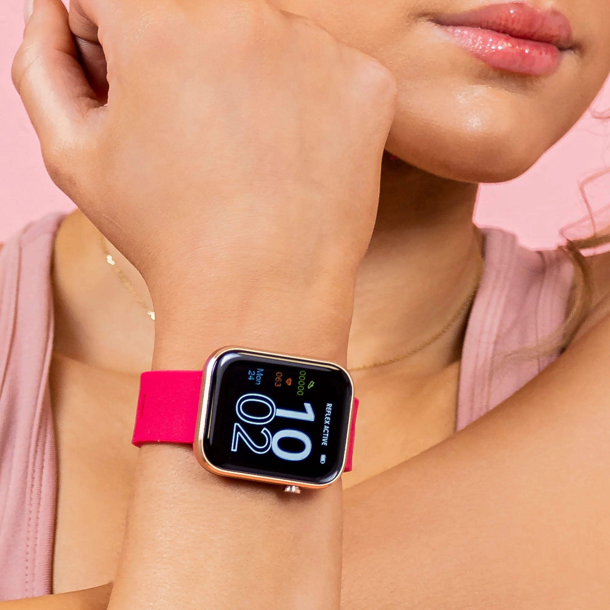 Reflex Active Series 12 Rose Gold/ Pink Silicone Smartwatch - Image 7