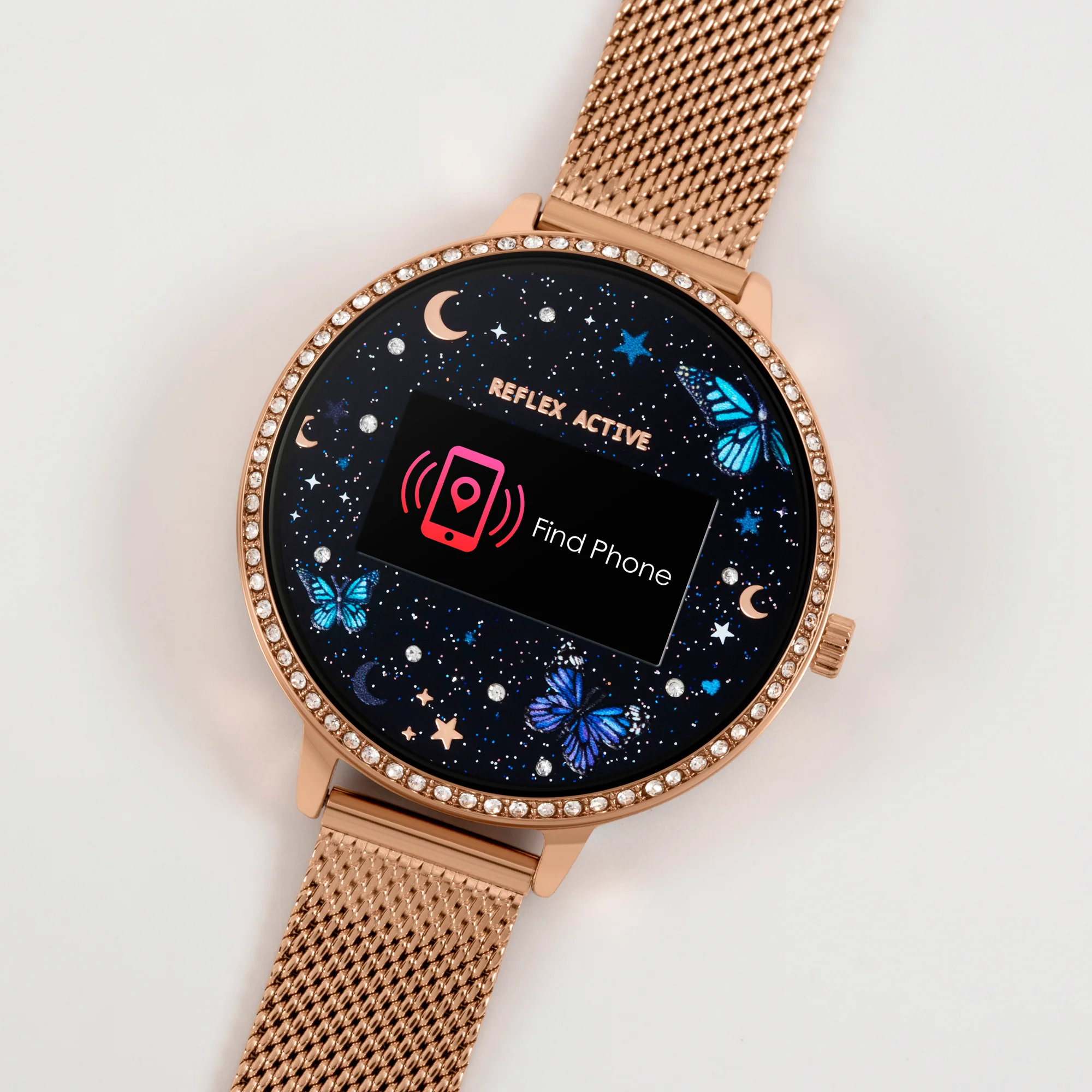 Reflex Active Series 3 Rose Gold Crystal Butterfly Smart Watch - Image 3