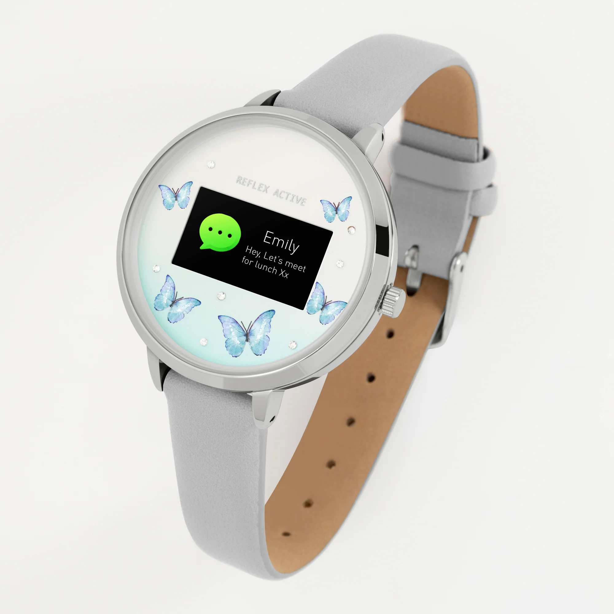 Reflex Active Series 3 Silver Butterfly Smart Watch - Image 2