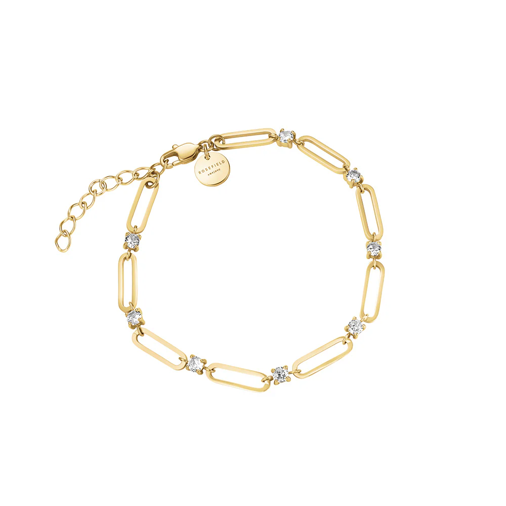 Rosefield Round Crystals and Paperclip Bracelet