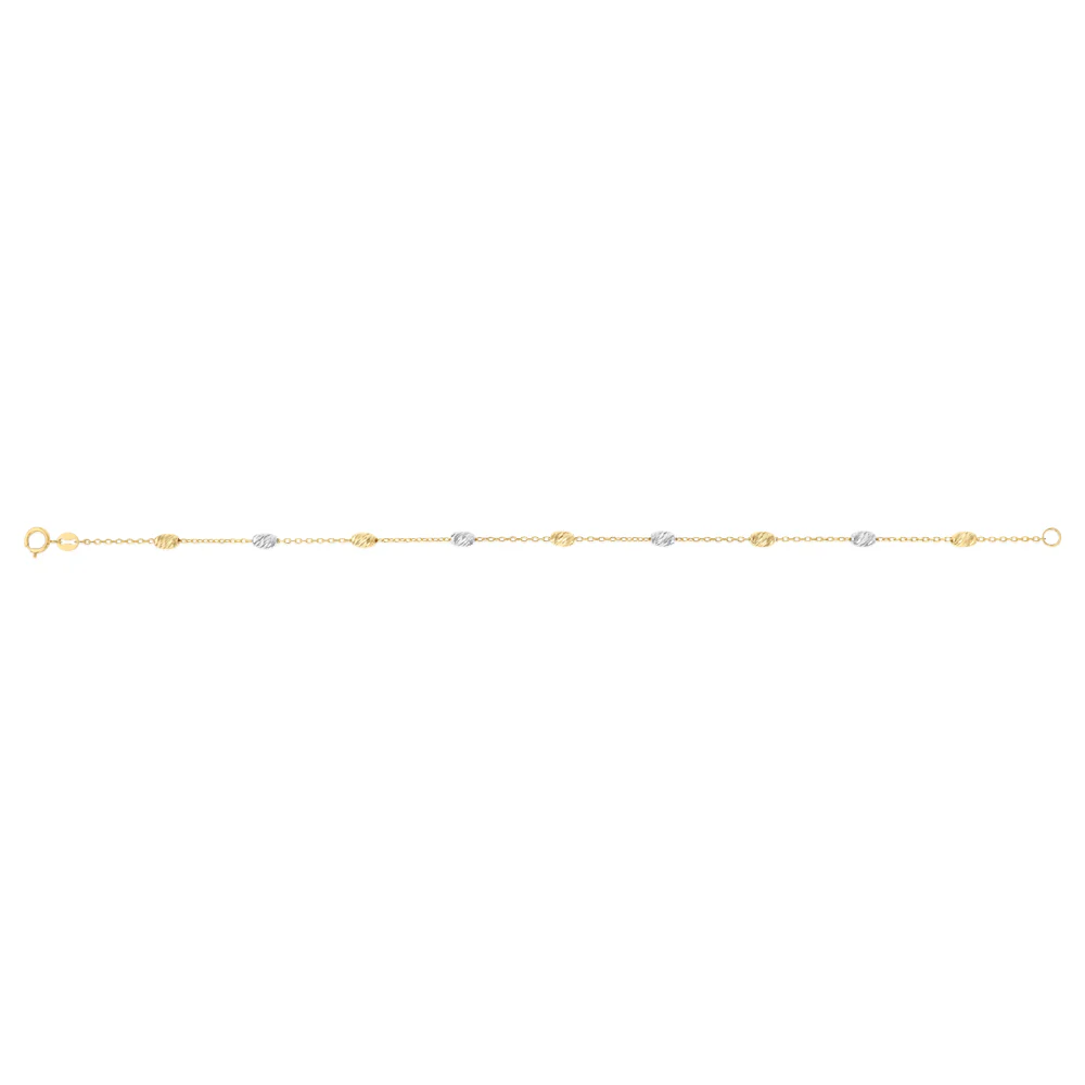 Satellite Oval 19cm Bracelet in 9ct Yellow and White Gold - Image 2