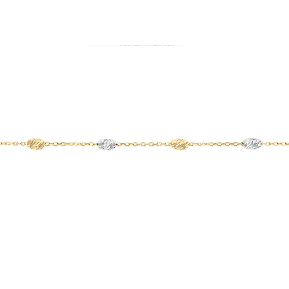 Satellite Oval 19cm Bracelet in 9ct Yellow and White Gold - Image 3