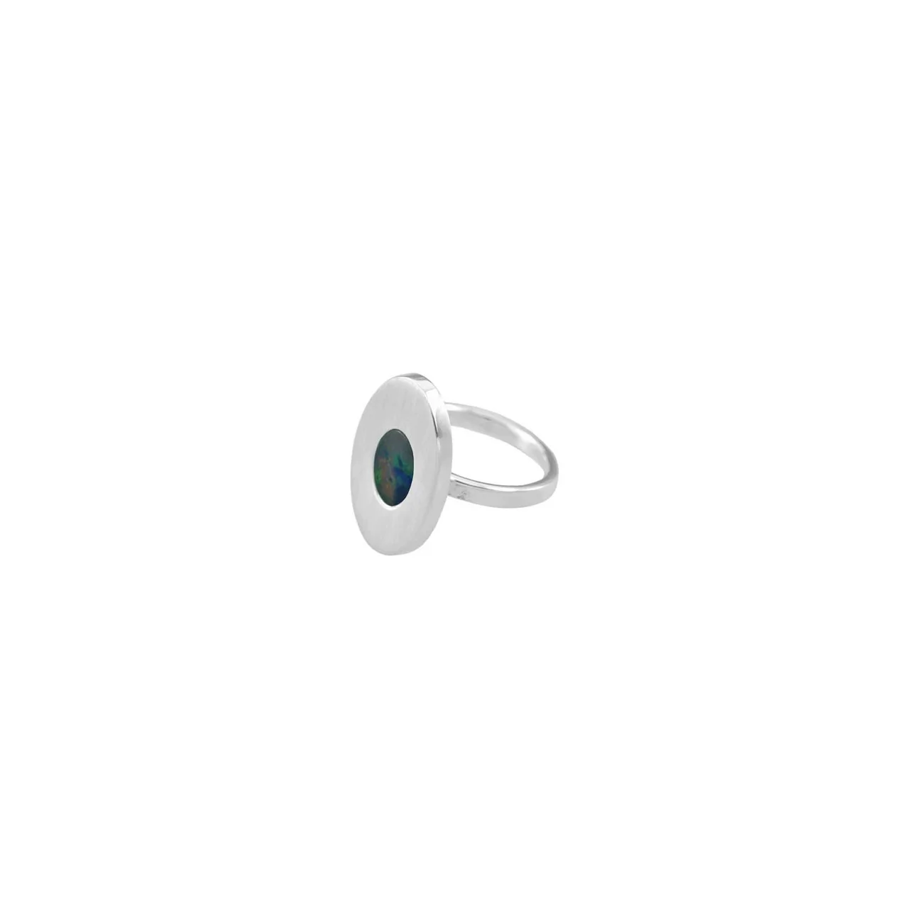 Satin Oval Opal Ring - OP2303-6