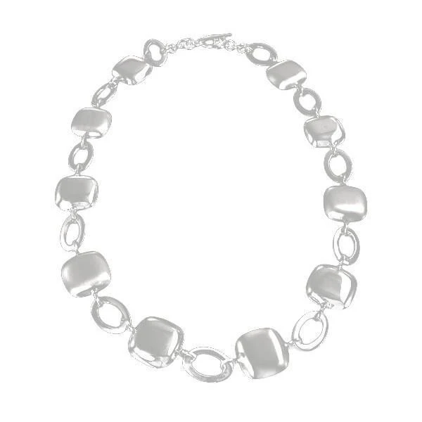 Satin & Polished Necklace - Square - F0904