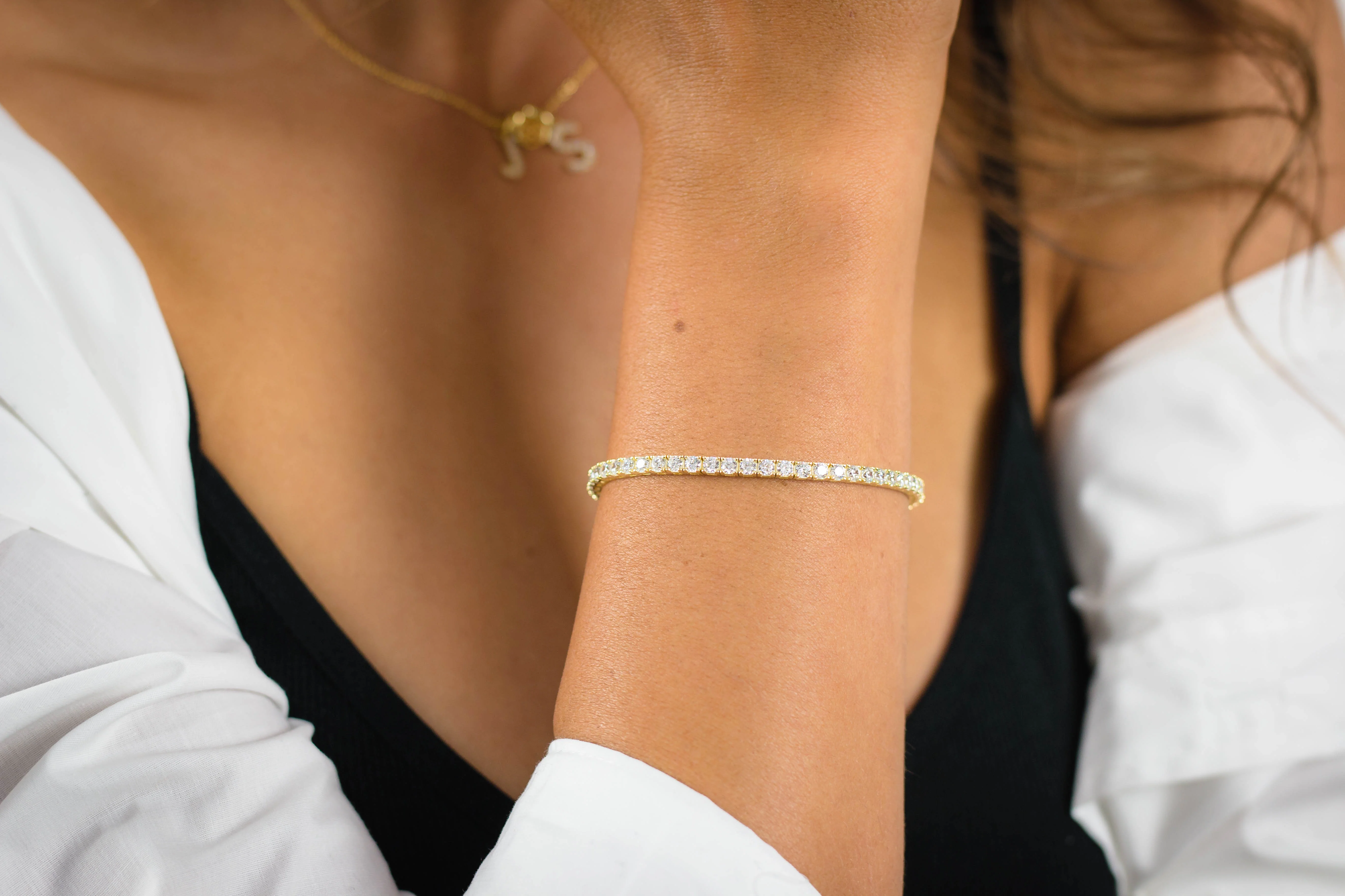 Selena 3Mm Tennis Bracelet Gold - IB201G - Image 2