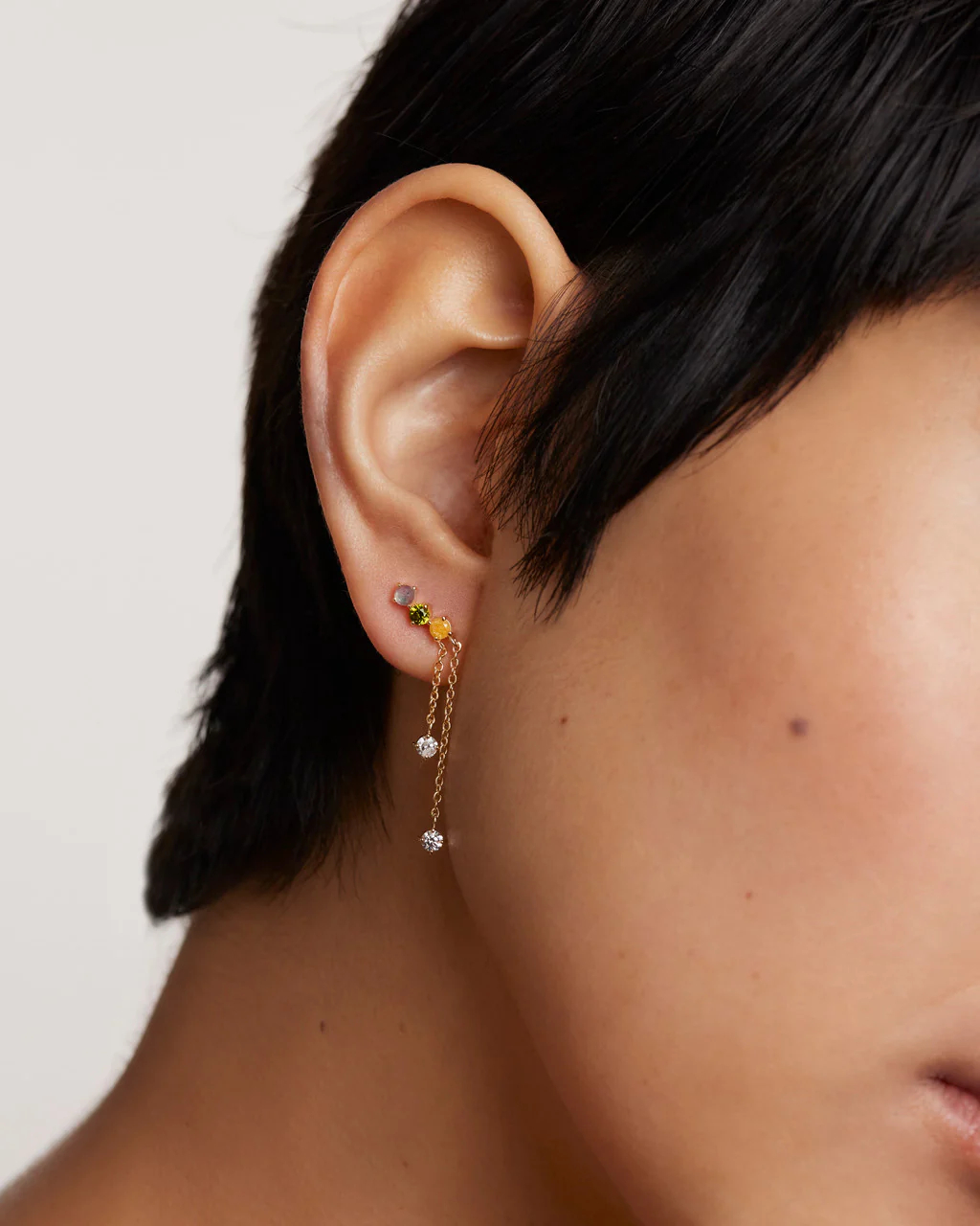 Sena Gold Earrings - AR01-556-U - Image 3