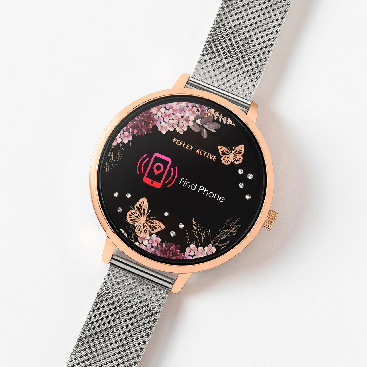 Series 3 Rose Gold Silver Mesh Smart Watch - RA03-4037 - Image 2