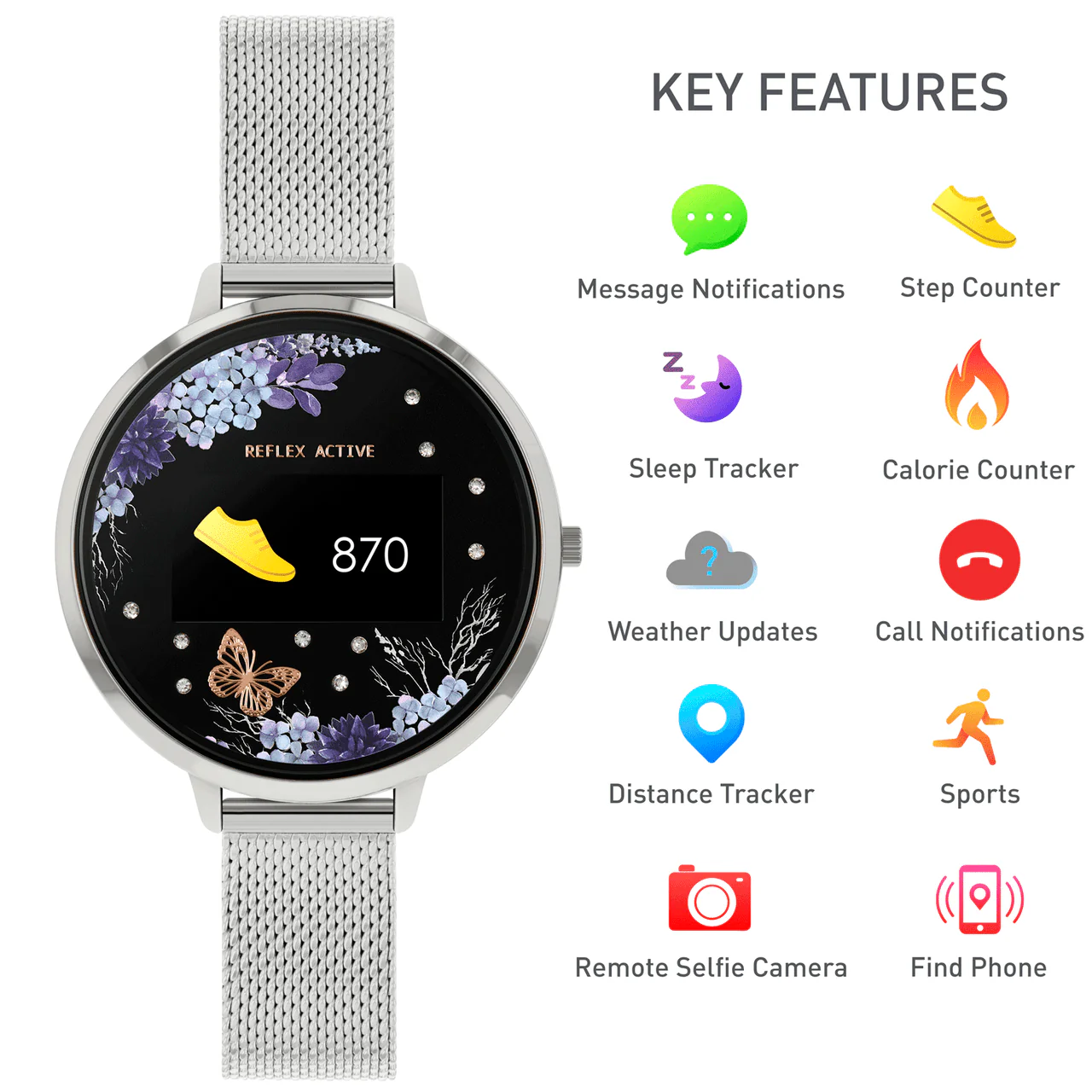 Series 3 Silver Silver Mesh Smart Watch - RA03-4031 - Image 3