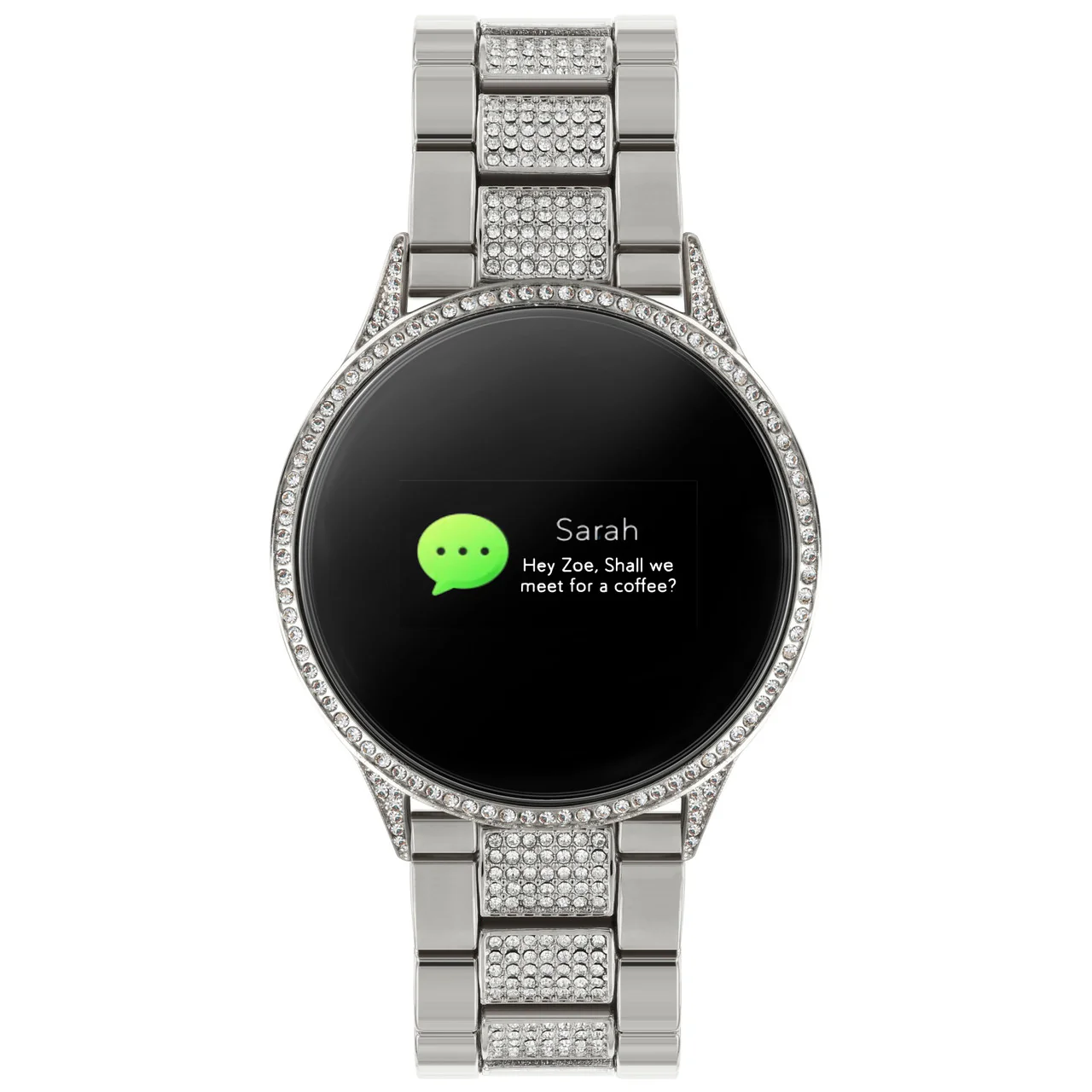 Series 4 Silver Link Crystal Smart Watch