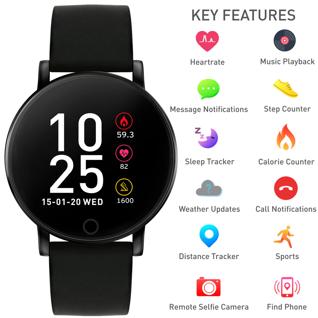 Series 5 Black Smart Watch - RA05-2022 - Image 4