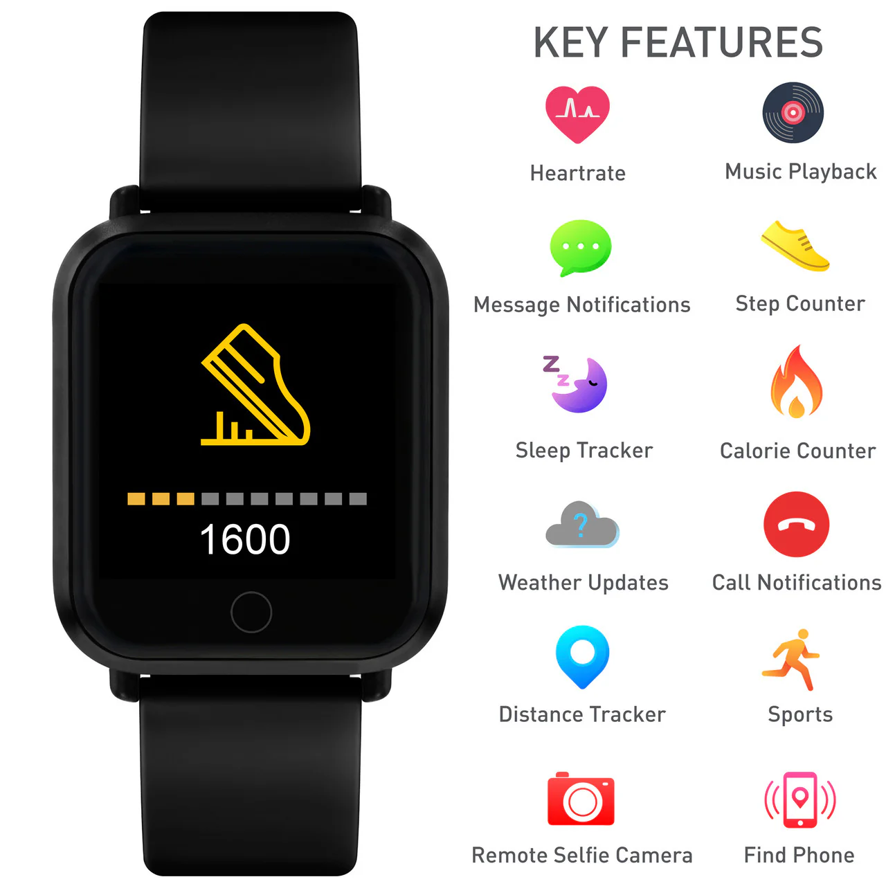 Series 6 Black Smart Watch - RA06-2084 - Image 2