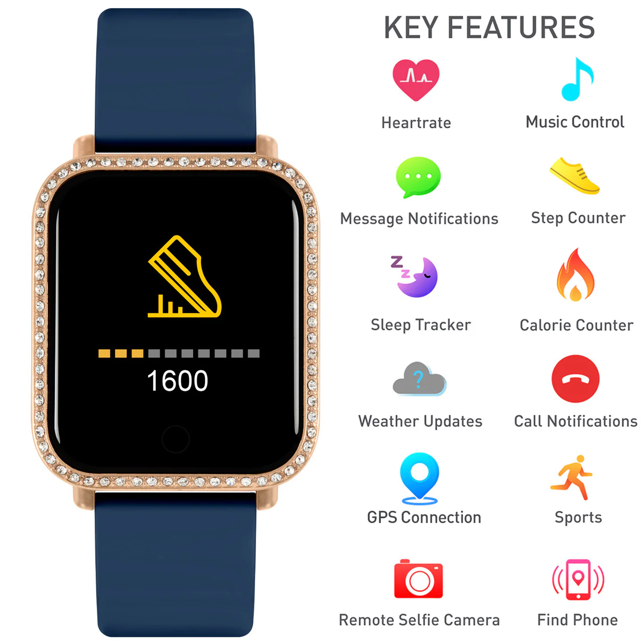 Series 6 Navy Crystal Smart Watch - RA06-2102 - Image 5