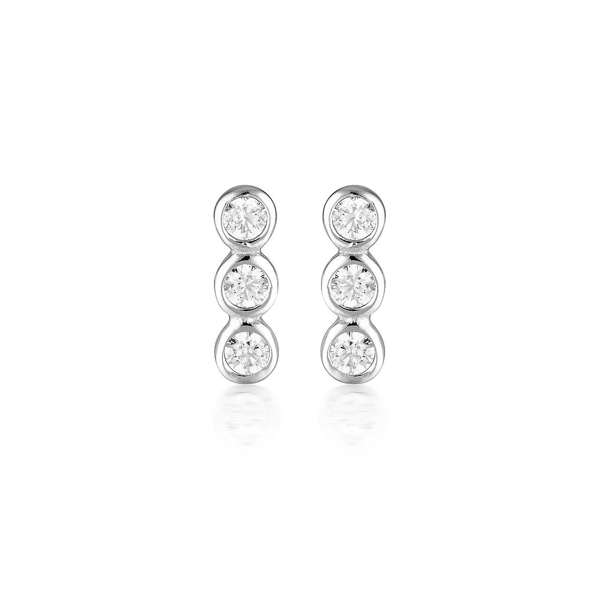 Silver Trio Stud Earring - IE930W