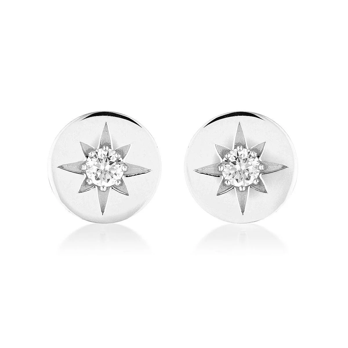 Stellar Lights Silver Stud Earrings - IE852W