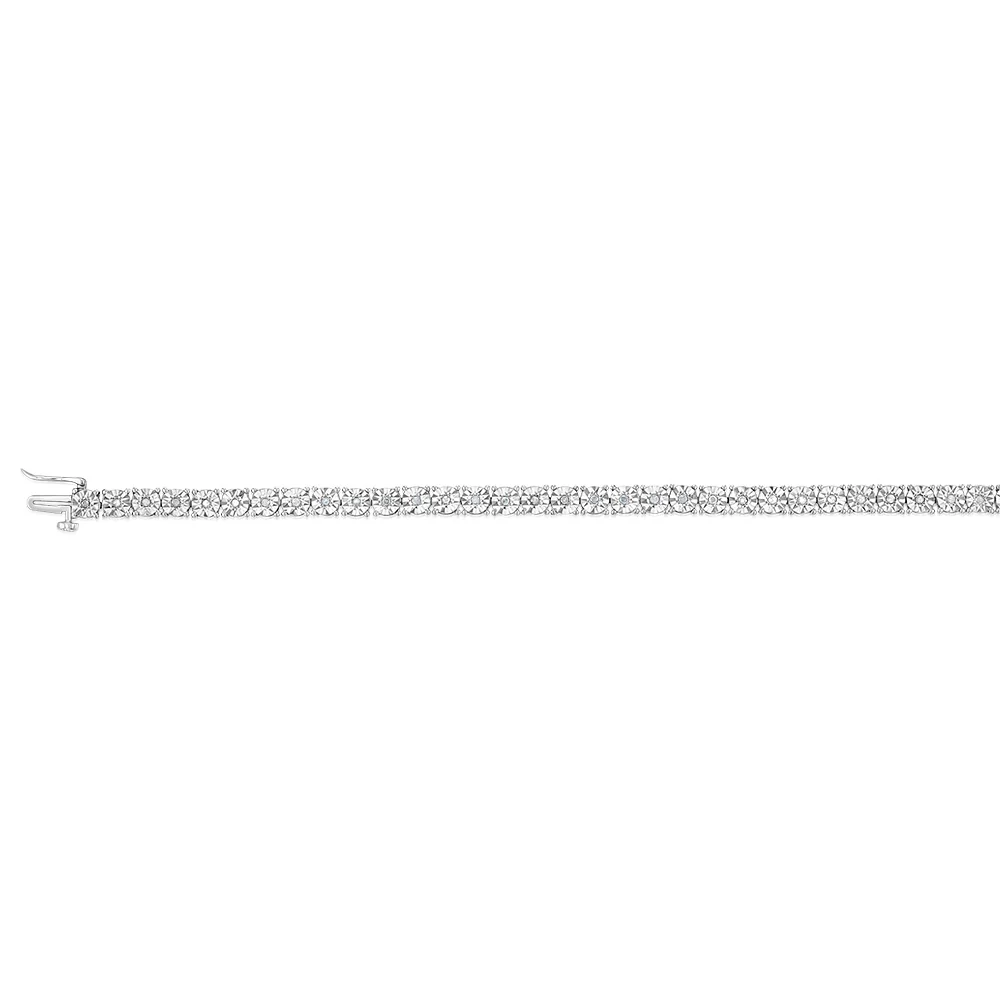 Sterling Silver 1/2 Carat Diamond Bracelet Length 17cm - Image 2