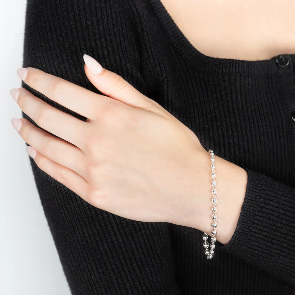Sterling Silver 20cm Fancy Link and Ball Bracelet - Image 3