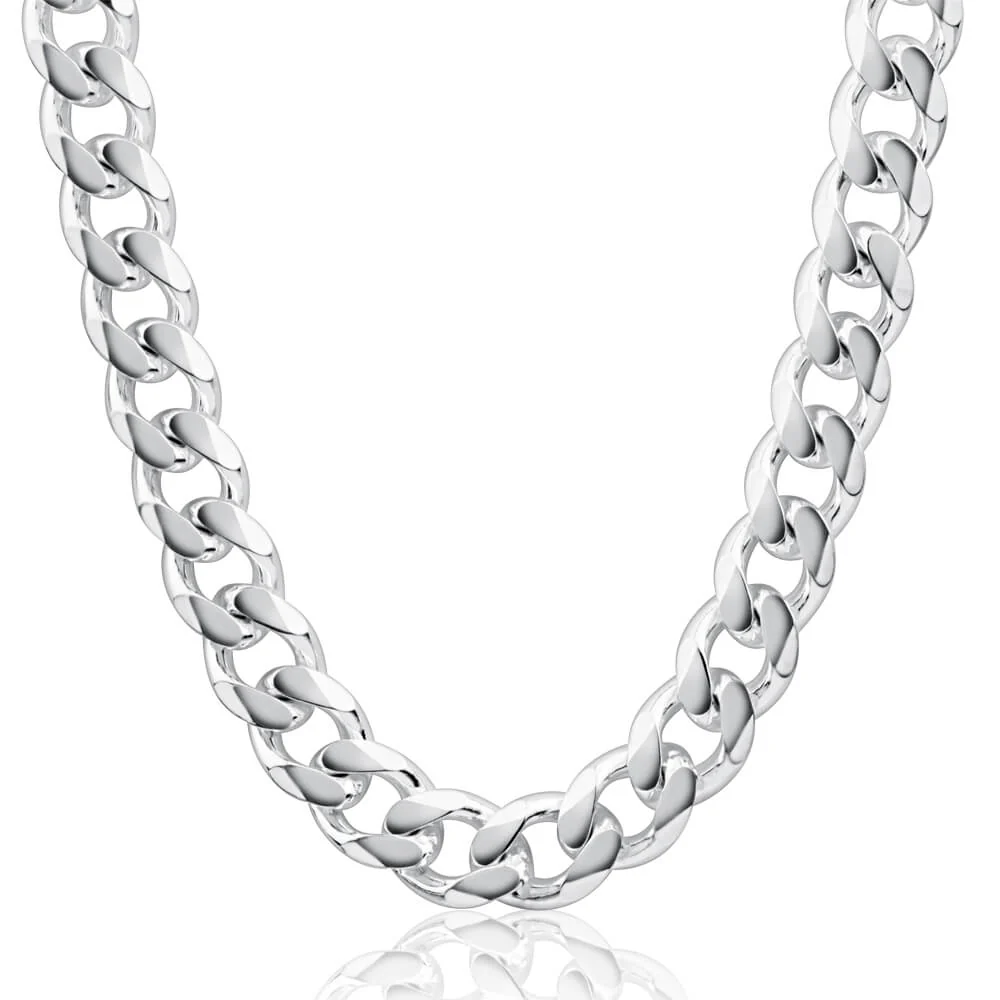 Sterling Silver 350 Gauge Diamond Cut 55cm Curb Chain - Image 2