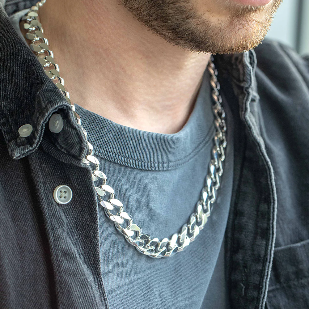 Sterling Silver 350 Gauge Diamond Cut 55cm Curb Chain - Image 4