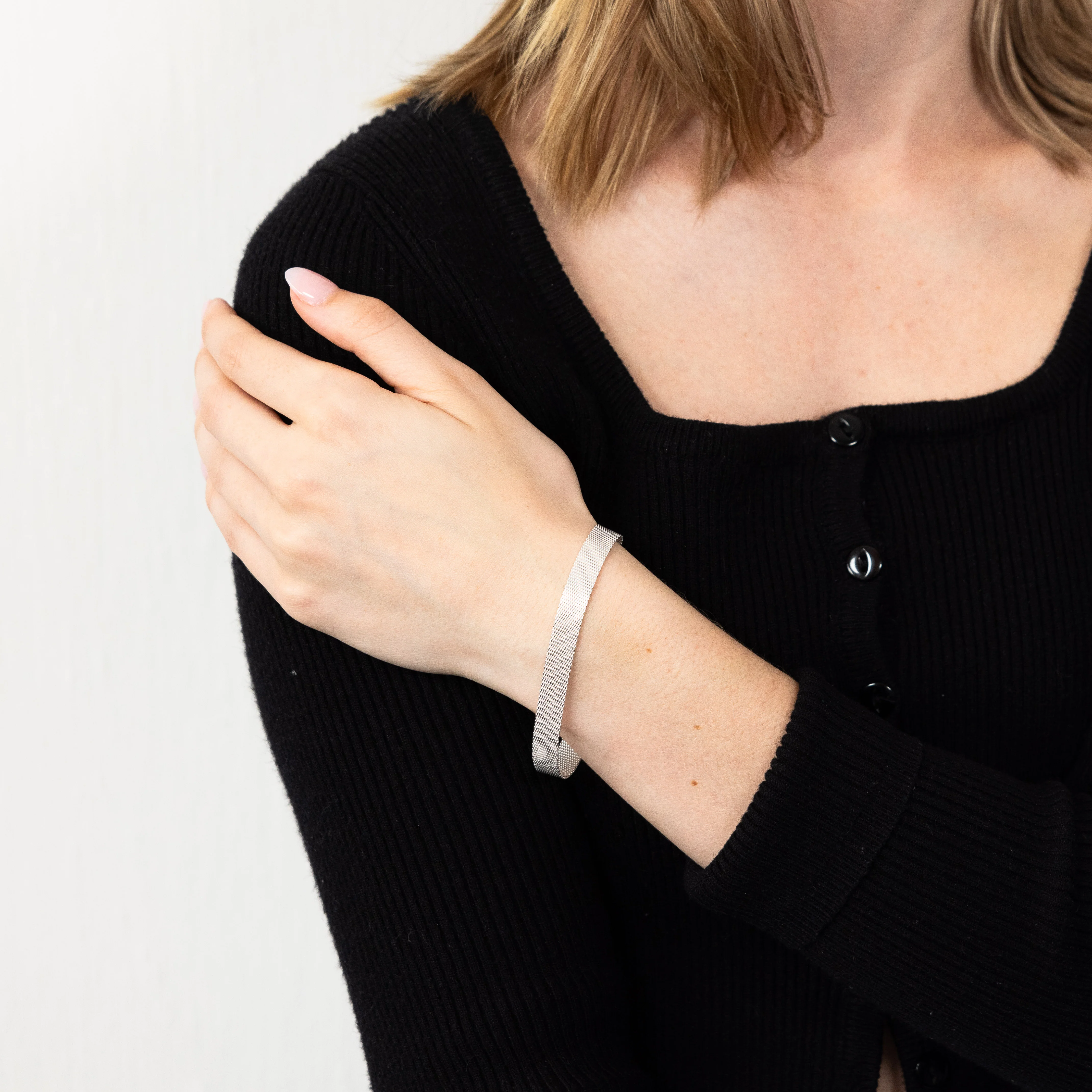 Sterling Silver Broad 19cm Bracelet - Image 3