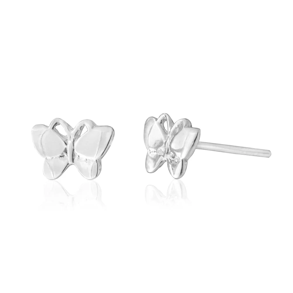 Sterling Silver Butterfly Stud Earrings