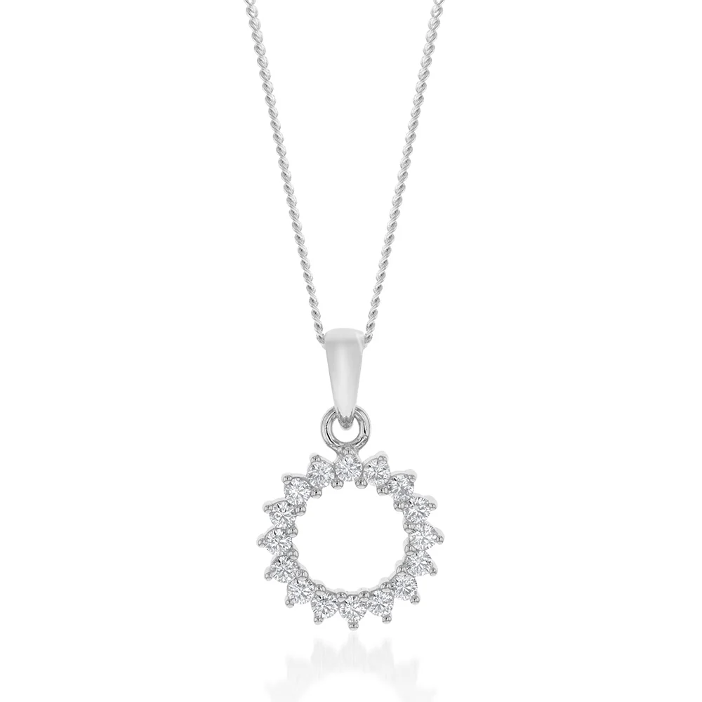 Sterling Silver Claw Set Circle of Life Pendant