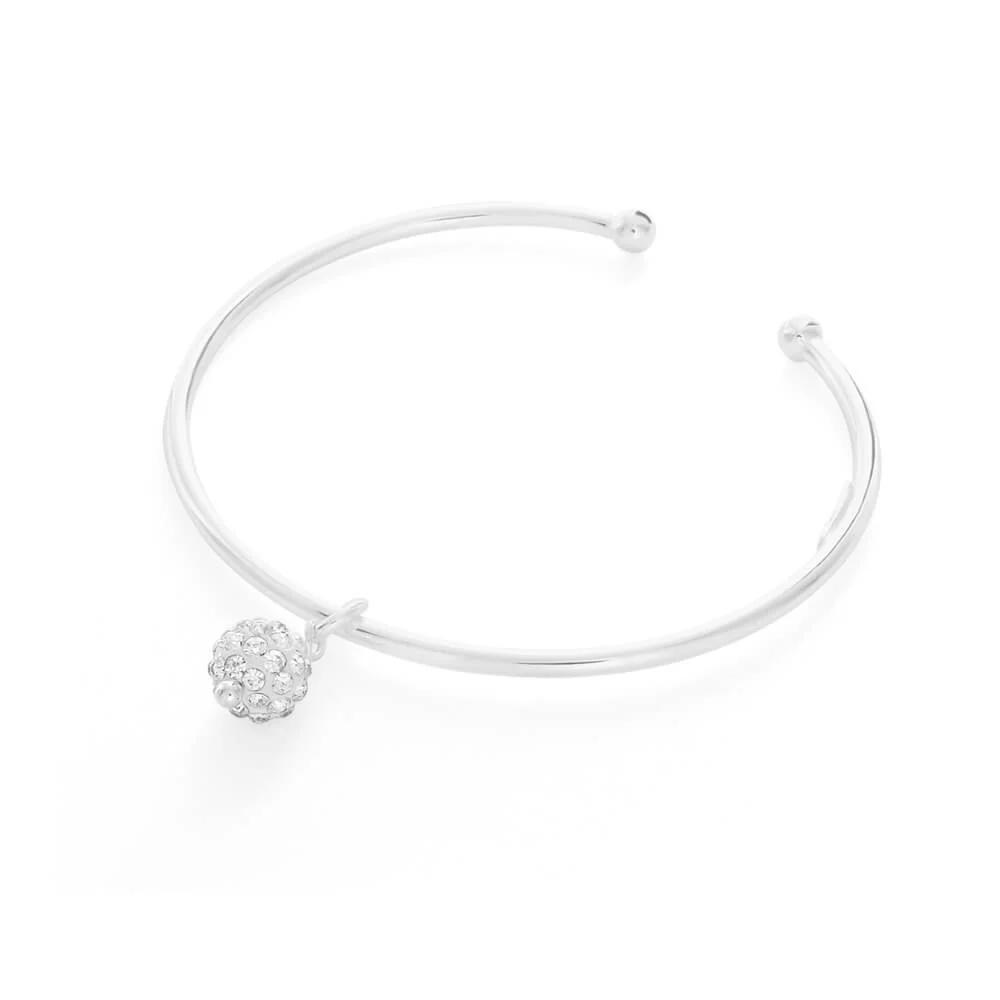 Sterling Silver Crystal all Baby 45mm Bangle - Image 3