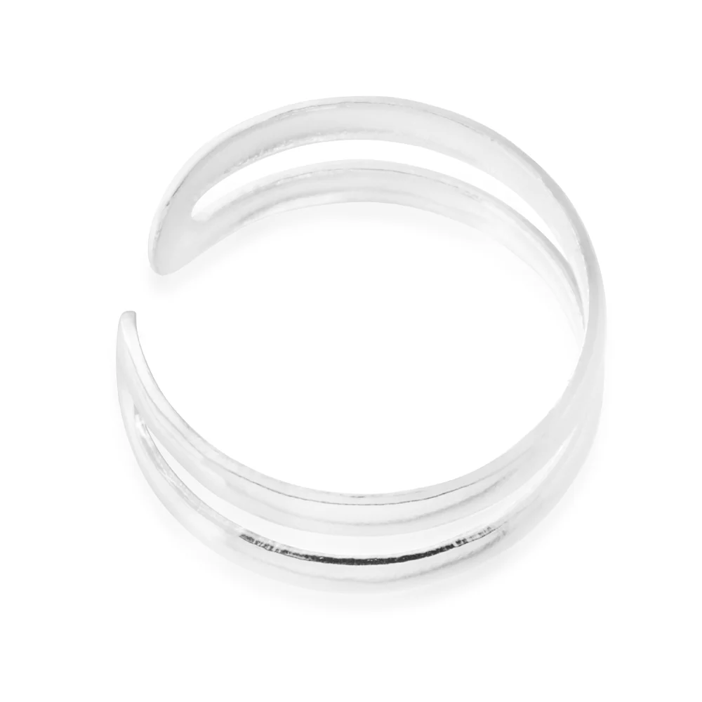 Sterling Silver Double Band Torque Toe Ring - Image 2