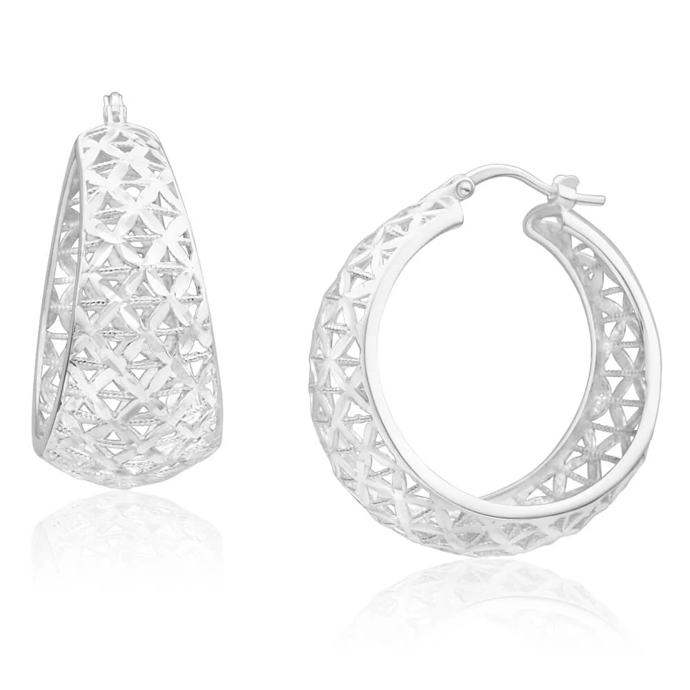 Sterling Silver Felise Hoop Earrings - Image 2