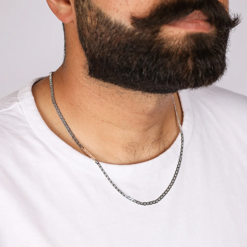 Sterling Silver Flat 80 Gauge Anchor 55cm Chain - Image 4